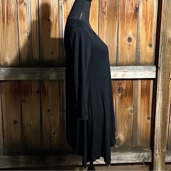 LOGO top tunic black slinky knit sharkbite long sleeve Small FIRm on PRICE - Picture 5 of 6